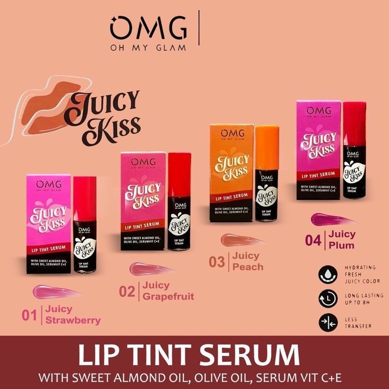 OMG OH MY GLAM Juicy Kiss Lip Tint Serum 5.3gr - Liptint OMG