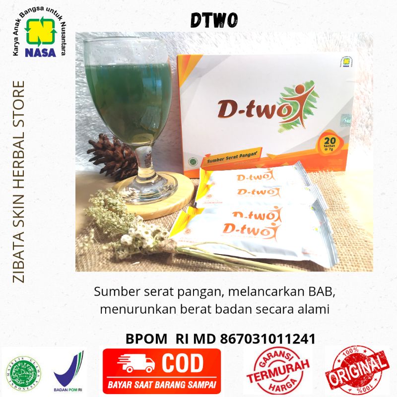 

DTWO 20 SACHET, MINUMAN HERBAL DIET, BPOM , tidak ada efek samping