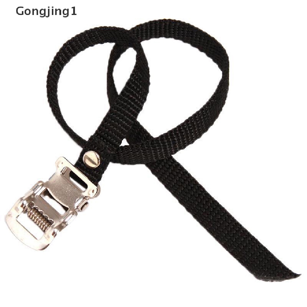 Gongjing1 1PC Strap Pedal Sepeda Warna Hitam