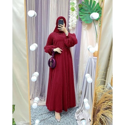 KAMILA DRESS BRUKAT TILE / DRESS GAMIS BRUKAT PREMIUM LADY PESTA / GAMIS BRUKAT / GAUN PESTA / LONG DRESS / GAMIS BRUKAT