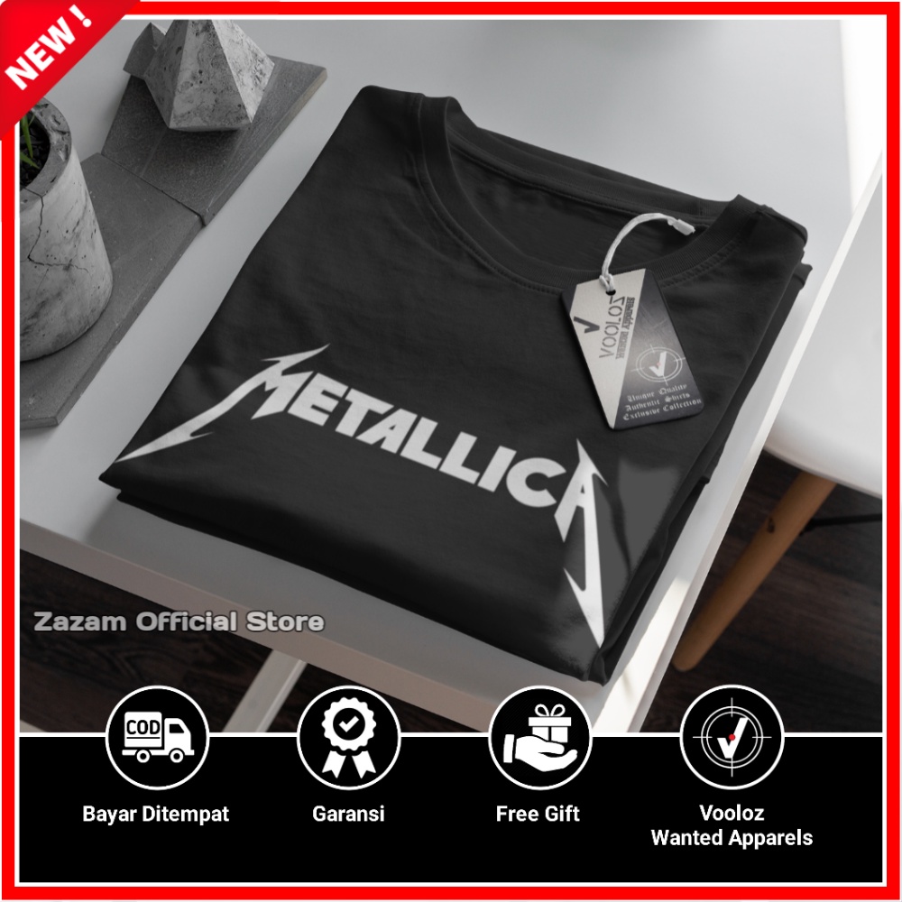 Kaos Musik Band Rock Metallica Baju Kaos Pria Branded Original Kaos T shirt Distro Cowok Dewasa Oblo
