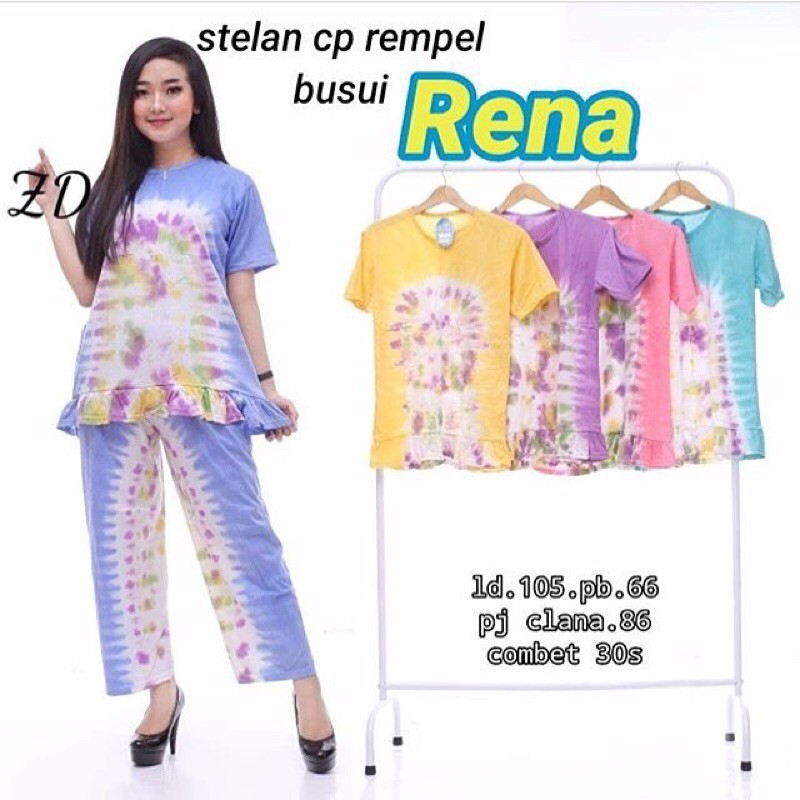 Baju Tidur Wanita Daster Setelan Kaos Rempel Rena