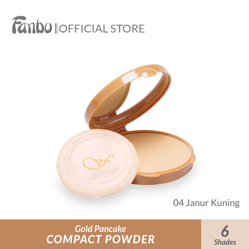 Fanbo Gold Pancake Compact Powder - Bedak Padat - Zink Oxide - UV Filter-Janur Kuning
