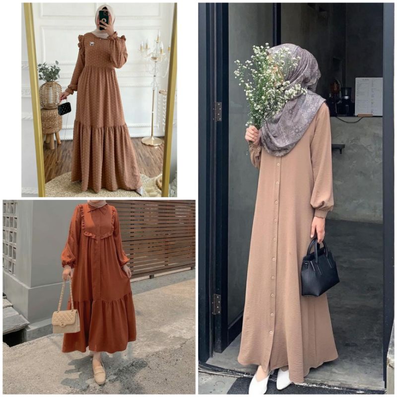 Gamis Crinkle Airflow Jumbo Premium / Dress Muslim Crinkle Airflow