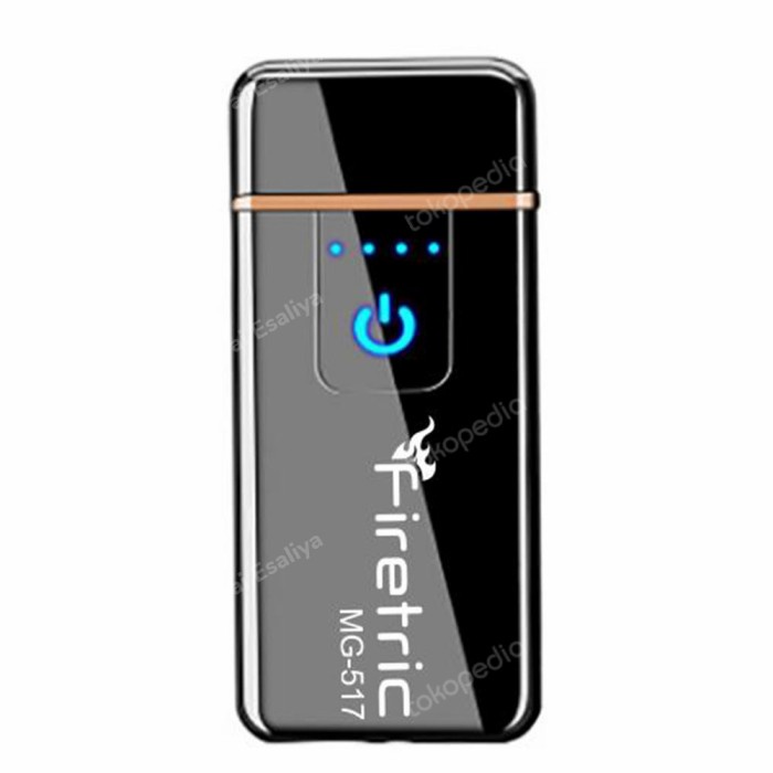 Firetric Korek Api Electrik Fingerprint Sensor LED MG-517 BLACK