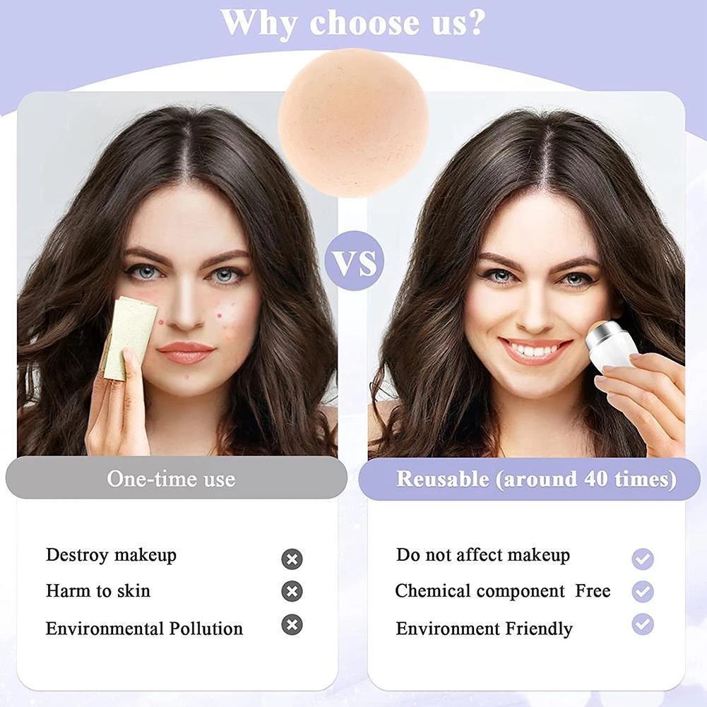 Tongkat Penyerap Minyak Deep Cleaning Tool Reusable T-zone Massage Face Natural Volcanic Stone Roller Pori Kulit Berminyak