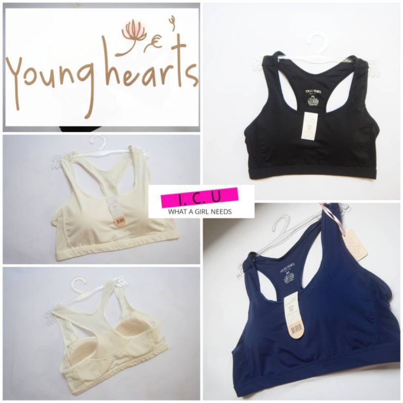 Sport Bra Pakaian Dalam Olahraga Wanita Active Wear Original Young Hearts Size M L