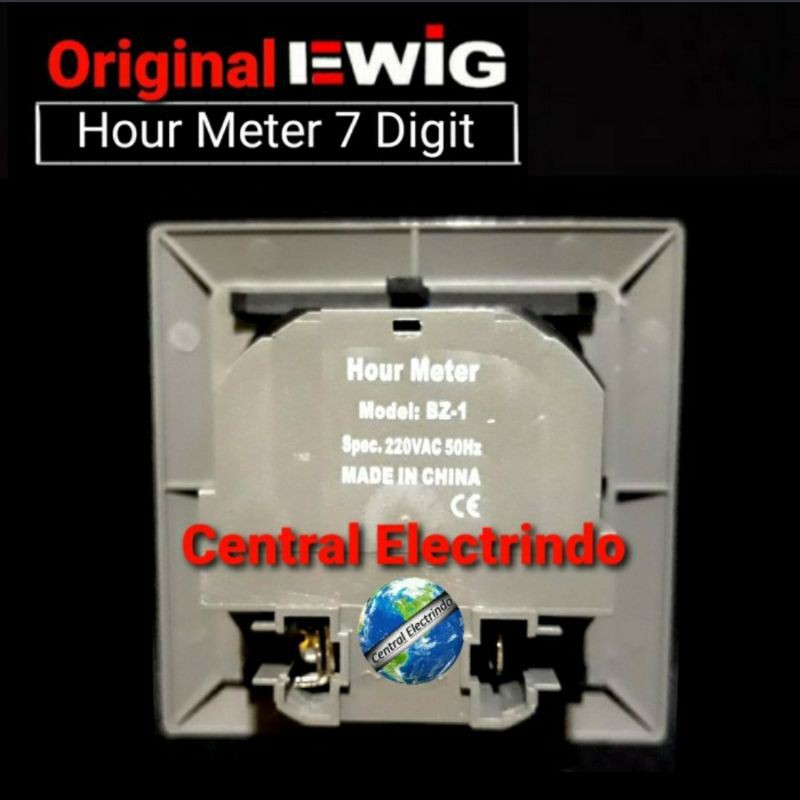 Hour Meter EWIG BZ-1 7 Digit AC 220V (Pengukur Waktu Pemakaian Listrik)