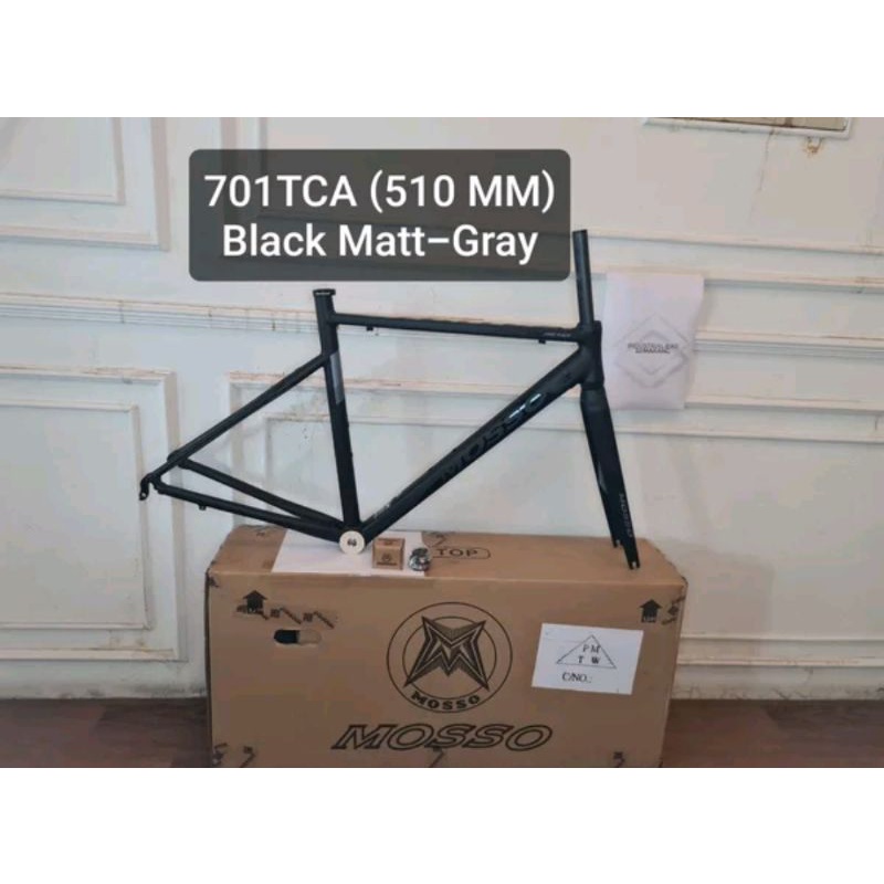 Frame Roadbike Mosso 701TCA Size 510mm Warna Hitam Gray . Rangka Sepeda Balap Road Bike roadbike 701 TCA Size Ukuran 51cm 510 mm alloy alumunium