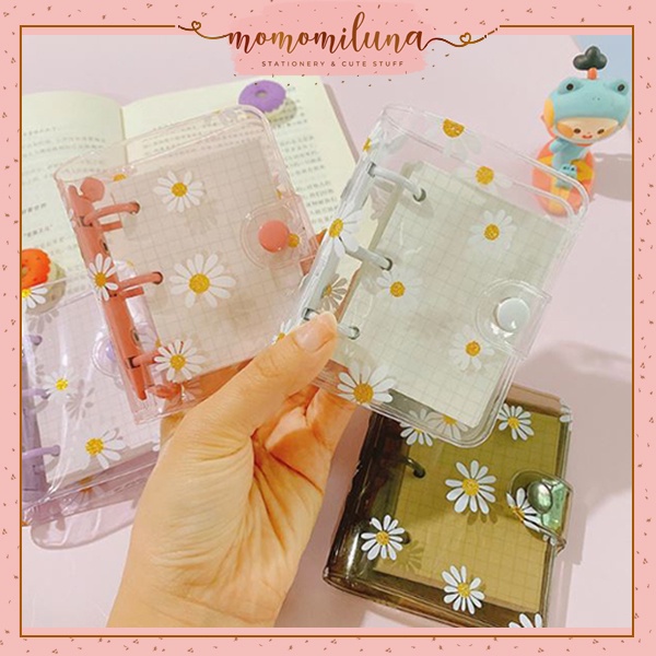 

Binder mini 3 ring sudah dapat isi kertas refill 80 lembar motif bunga daisy aesthetic cute kawai jurnal notebook MK1291