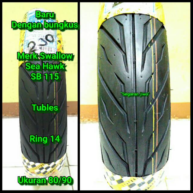 Ban tubles motor matic ring 14 Ukuran 80/90 ban depan motor Honda Beat Vario 110 125 Swallow