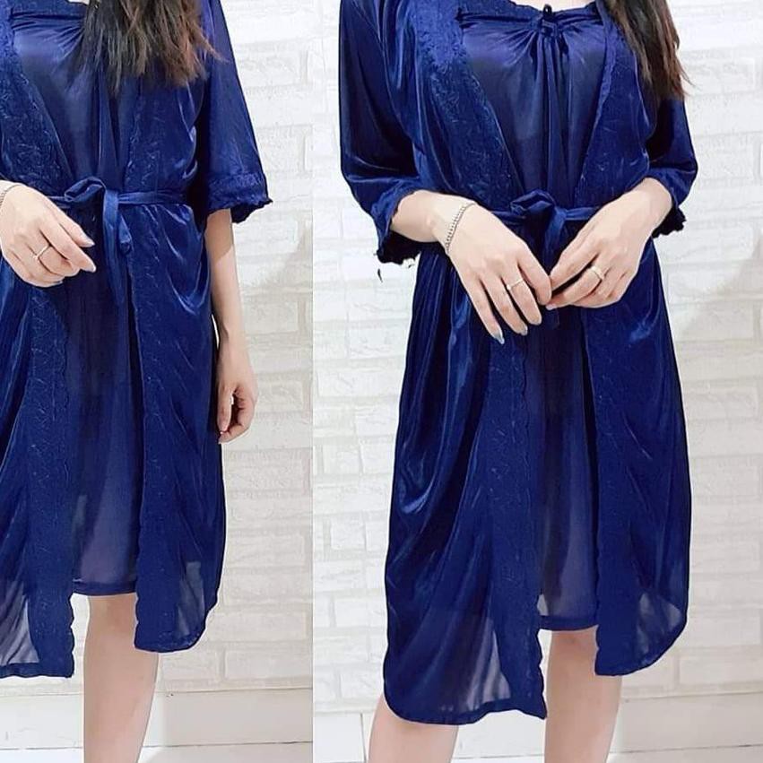 TERBAIK->> hokyfashion BAJU TIDUR SANTAI PIYAMA WANITA KIMONO SET RECOMANDED / NAVY.MAROON.FANTA MUR