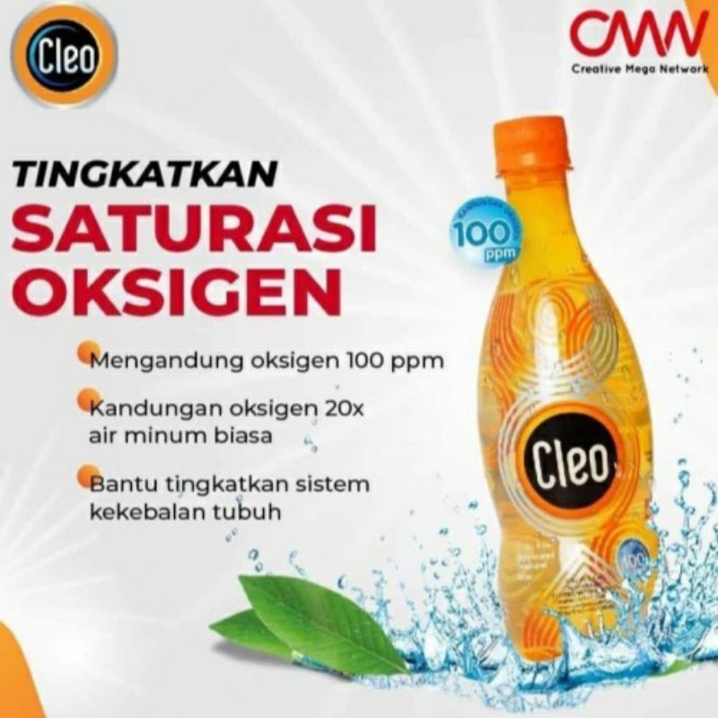 PROMO CLEO OKSIGEN OXYGENATED WATER 100PPM 500ML 24 BOTOL