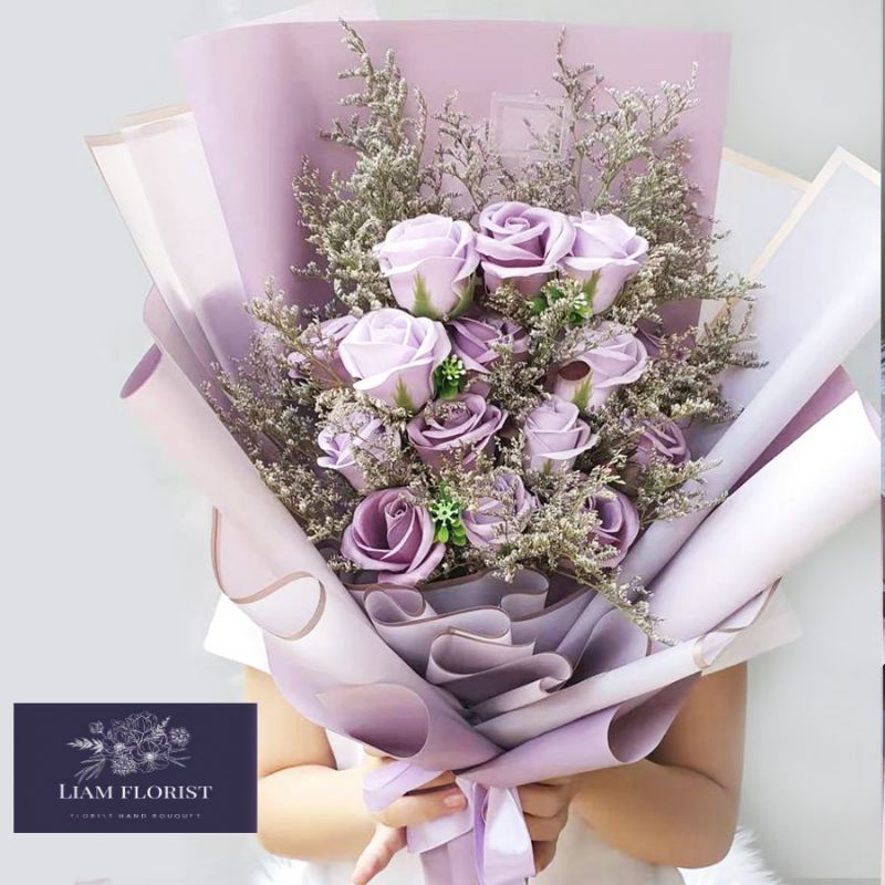 BUKET MAWAR 15 STEM JUMBO/BUKET BUNGA BESAR/BUKET BUNGA ARTIFICIAL/BUKET WISUDA ANNIVERSARY