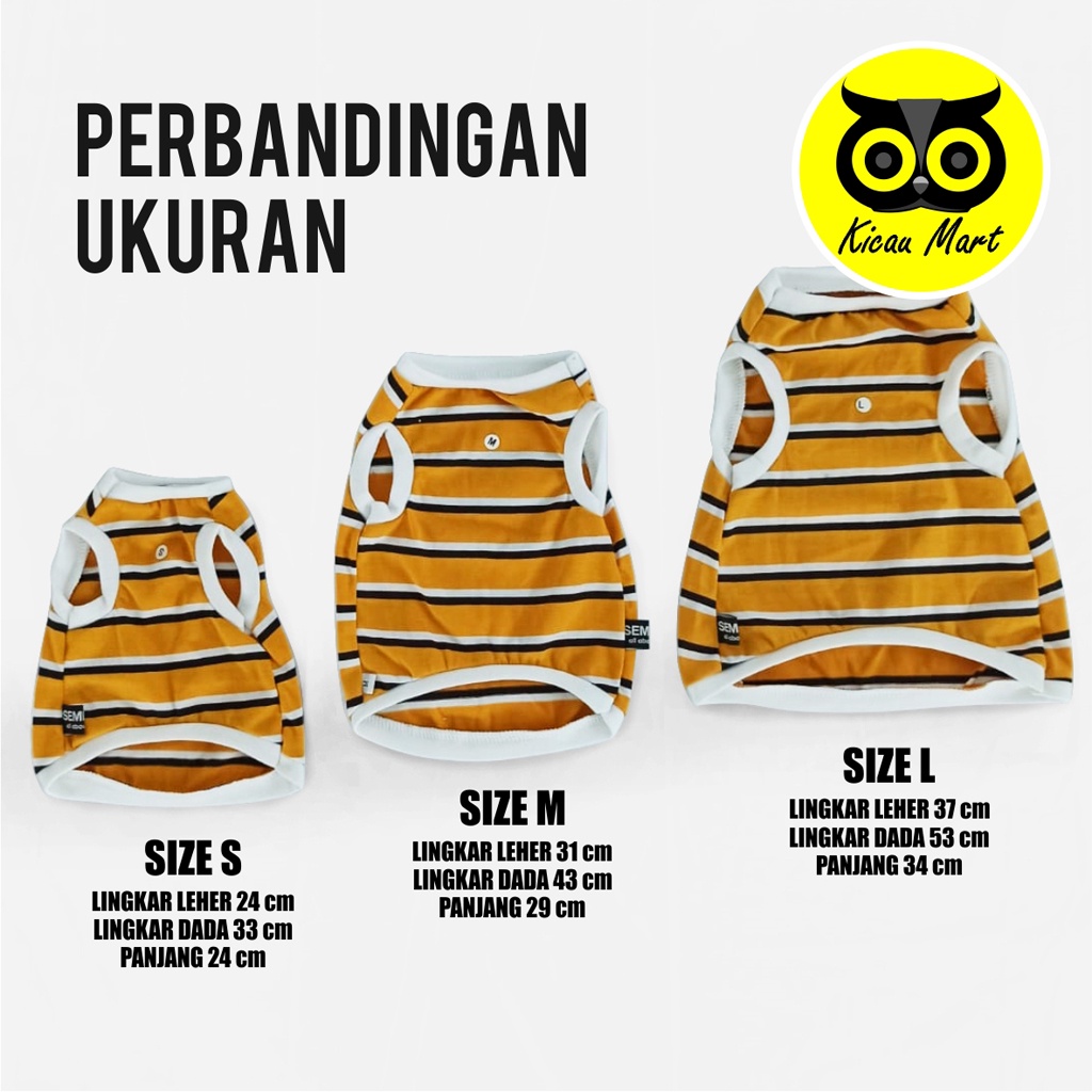 Baju Kaos Kucing Anjing Sempati Motif Garis Kaos Singlet Kitten Anabul Puppy Tank Stripe Ukuran M Medium Pet Shirt Pakaian Musim Panas Anjing Kelinci Monyet Lucu Murah