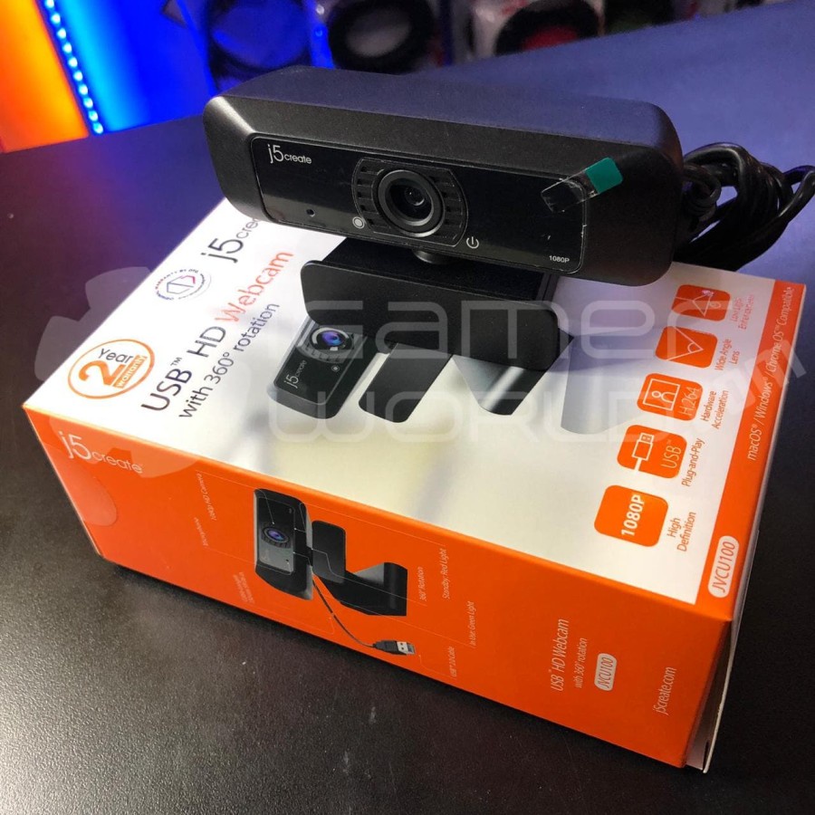 j5create JVCU100 USB™ HD Webcam with 360° Rotation