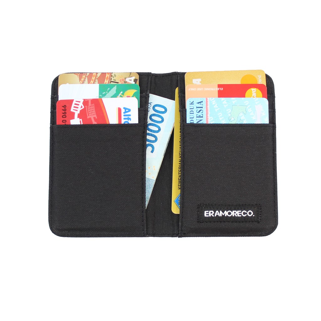 Dompet Kartu Pria Wanita card holder model slim slot vertical hitam EMDK54