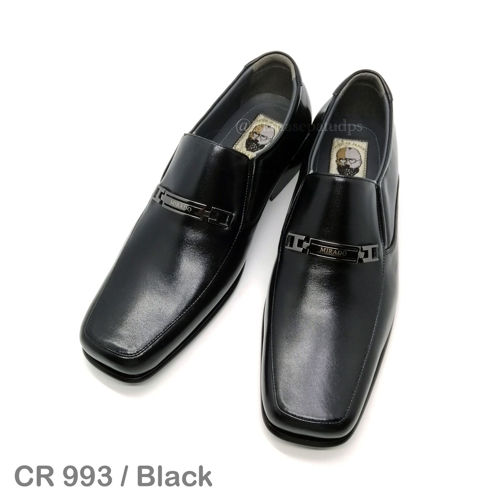Sepatu Pantofel Kulit Pria Mirado CR 993, Hitam, Berkualitas