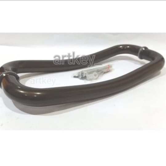 Handle pintu Kaca &amp; Alumunium model C/ BROWN as 30 cm LENGKUNG