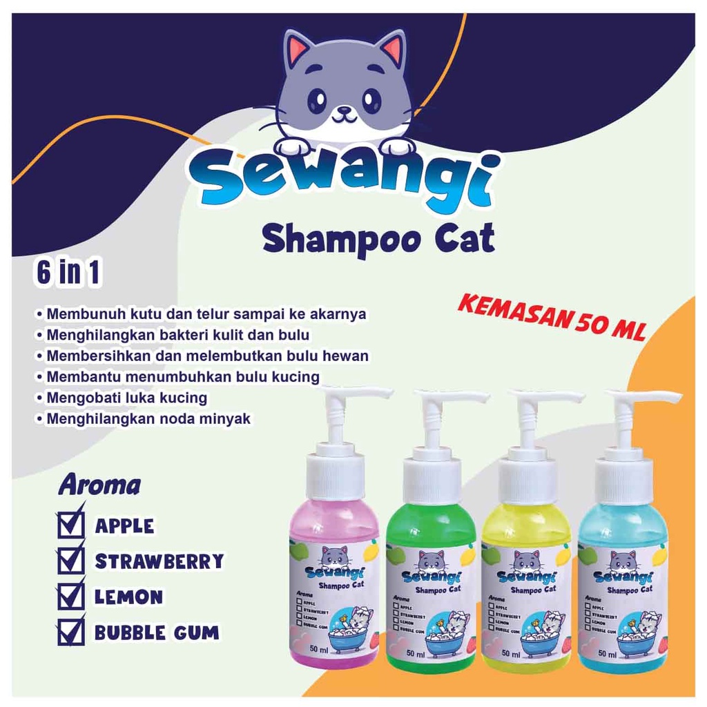 SEWANGI-SHAMPO ANTI KUTU- 6 IN 1-PENUMBUH BULU, PENGIHILANG LUKA-SHAMPO KUCING