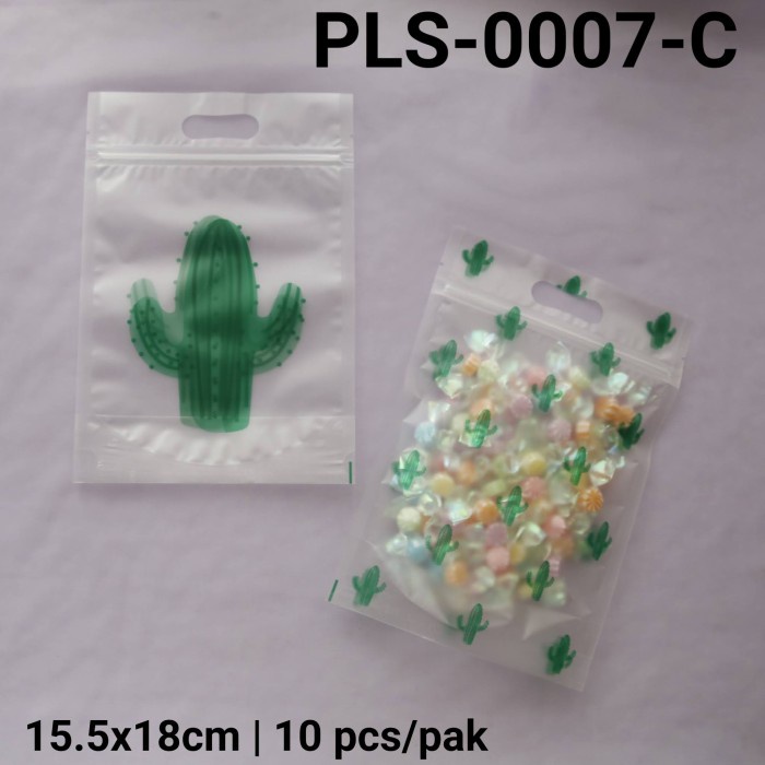 

PLS-0007-C PLASTIK STANDING POUCH ZIPLOCK KLIP MOTIF TANAMAN KAKTUS BEST SELLER