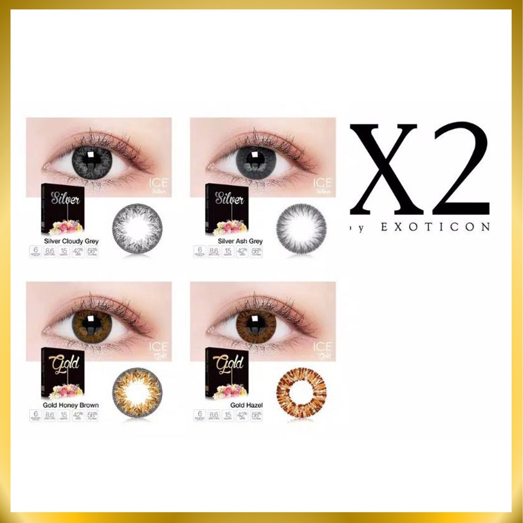 {BISA COD} SOFTLENS X2 ICE SILVER BY EXOTICON MINUS -2.75 SD -6.00