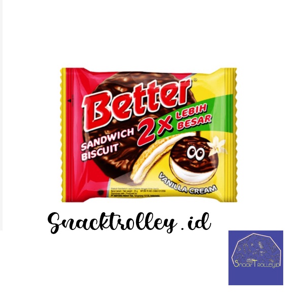 

Kemasan Baru Better Sandwich Coklat Biscuit 22 Gramx10Pcs