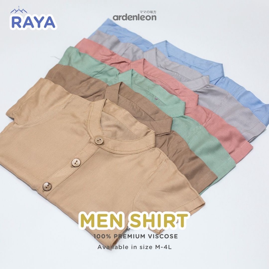 Baju Koko Pria Lengan Pendek Busana Muslim Pria Dewasa ARDENLEON Men Raya Shirt