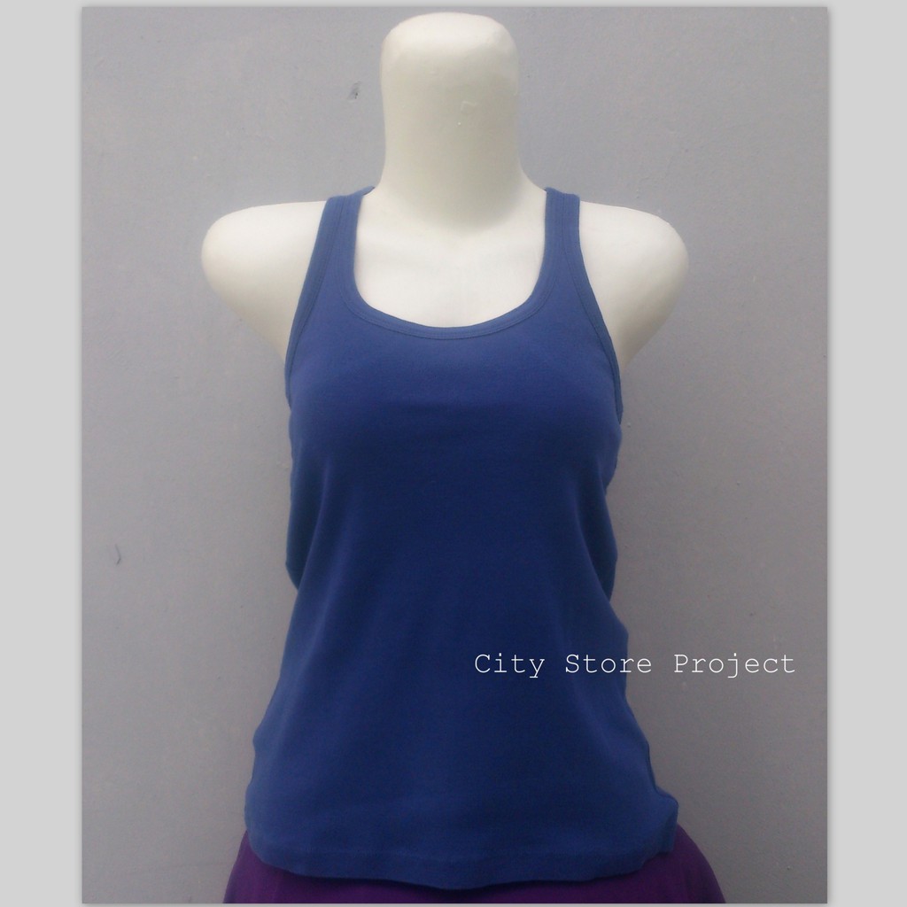 MANGO Basics Tank Top Blue-Midnight AT3BI