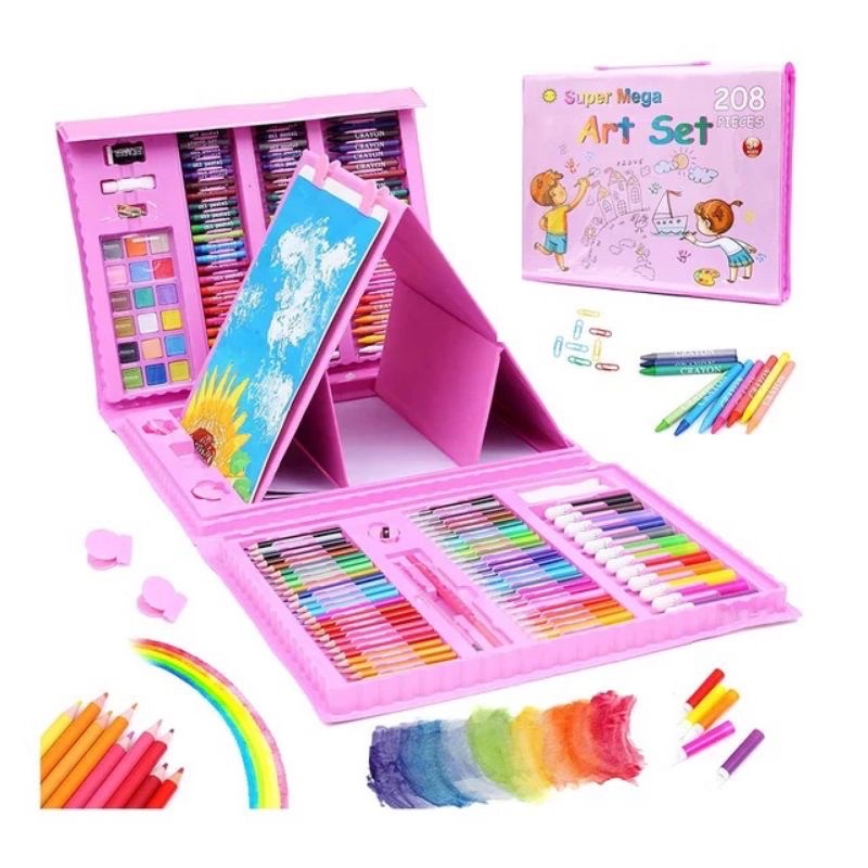 Crayon set 208 pcs / Alat set menggambar dan melukis