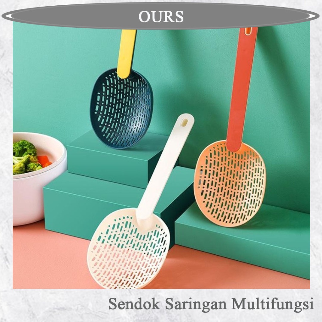 Sendok Saringan Mie Dan Sayuran Multifungsi / Sendok Tirisan Gorengan - Putih