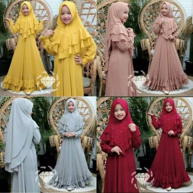Baju Gamis Sar'i anak-anak polos