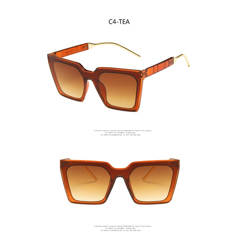 Fashion one-piece big frame square retro personality street shooting men and women sunglasses