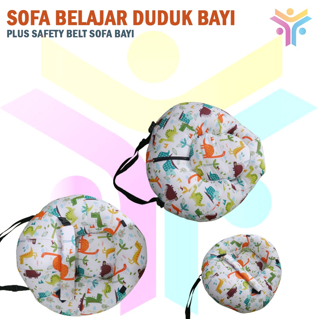 13 || SOFA BABY Belajar Duduk Bayi Bergambar Plus Safety Belt SOFA BAYI