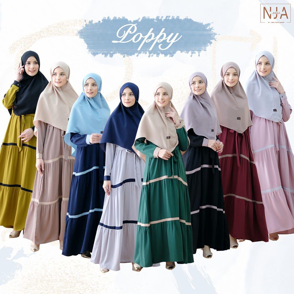 Gamis Poppy Plain Two Tone by NJA Daily
