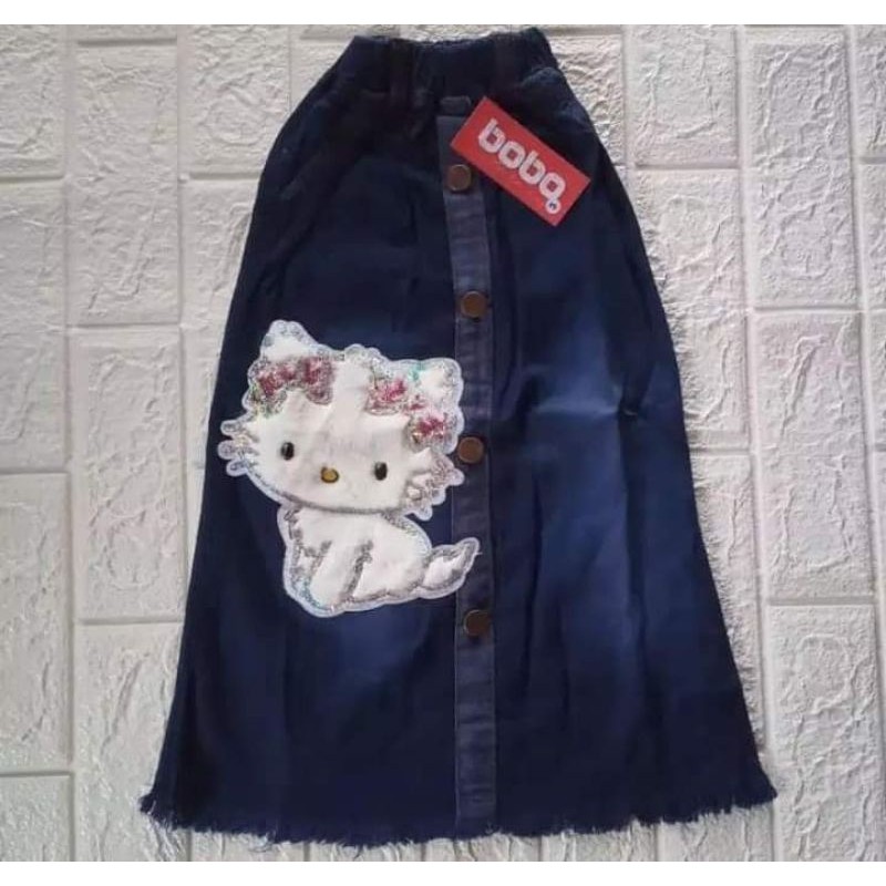rok jeans rawis panjang