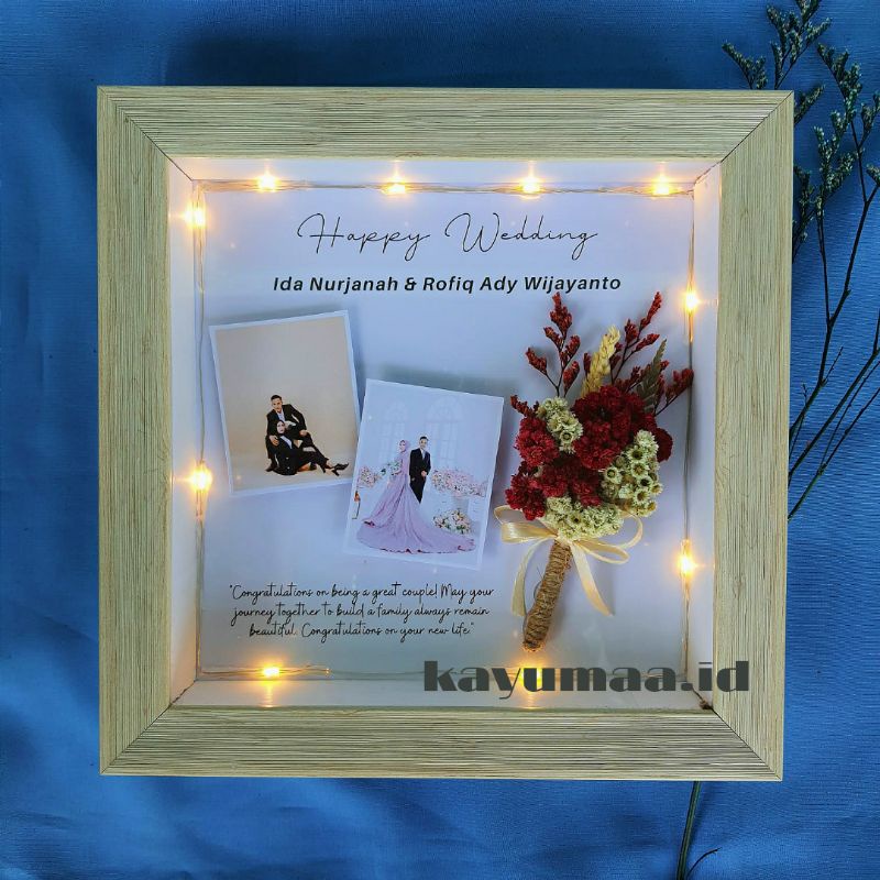 Dried Flower Frame 3D Custom / Kado Ultah Graduation Wedding