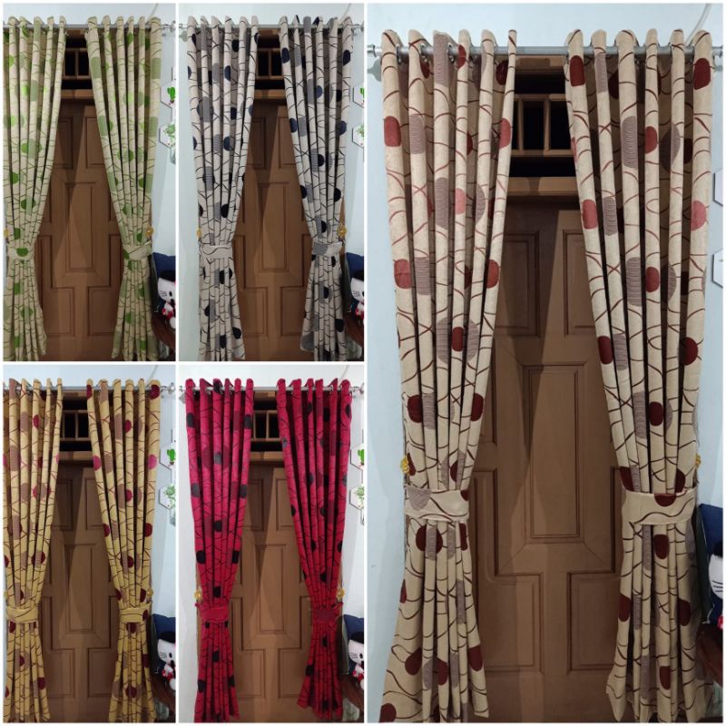 Gorden Blackout Import Bludru acacia hordeng pintu korden jendela minimalis smoking 12 lubang 6 gele