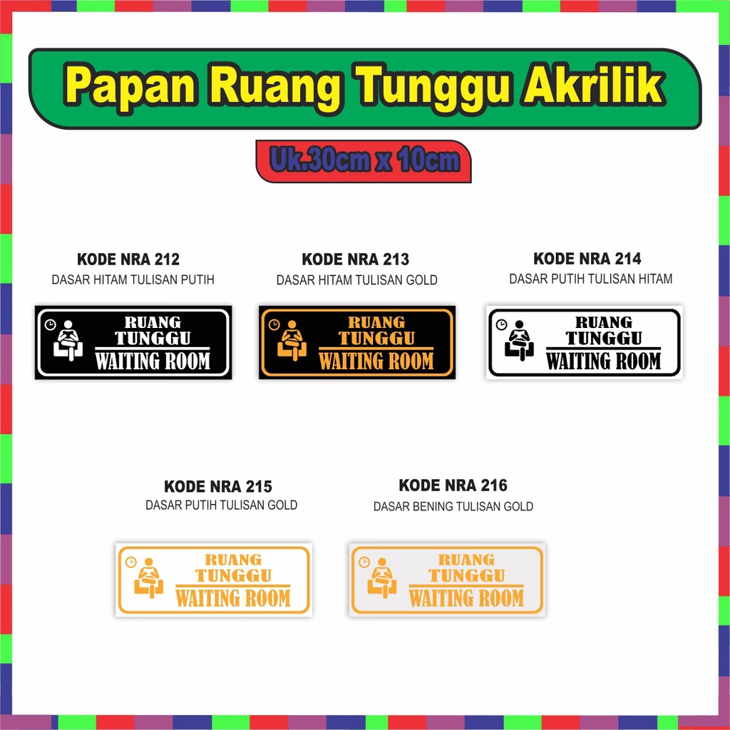 

PAPAN RUANG TUNGGU AKRILIK