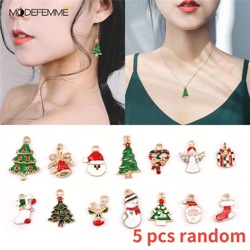 [ 5pcs Fashion Metal Alloy Christmas Charm Decoration children gift birthday wedding party ]