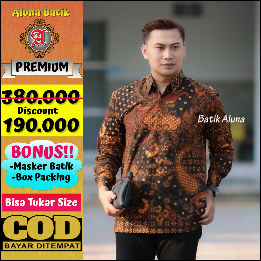 Batik Pria Lengan Panjang Furing Aluna Batik Premium Solo PCW 090