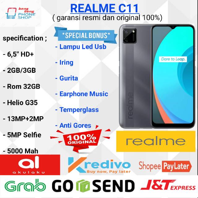 REALME C11 RAM 3GB 32GB & 2/32GB GARANSI RESMI BY REALME - BONUS