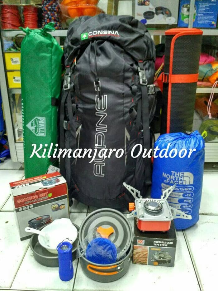 PAKET PERLENGKAPAN OUTDOOR/ PENDAKIAN GUNUNG MURAH ALPINE