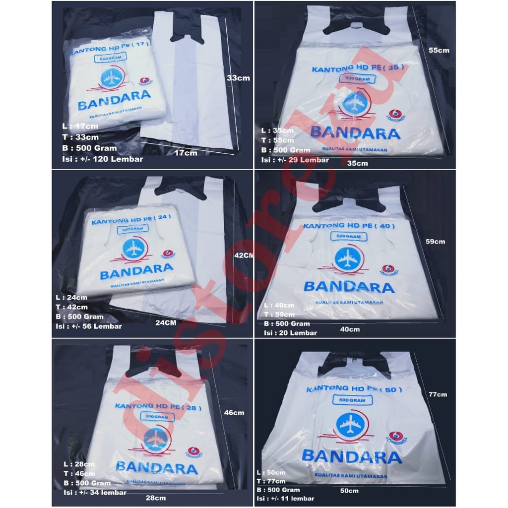 kantong plastik kresek hd pe putih susu 500 gram tebal uk 40
