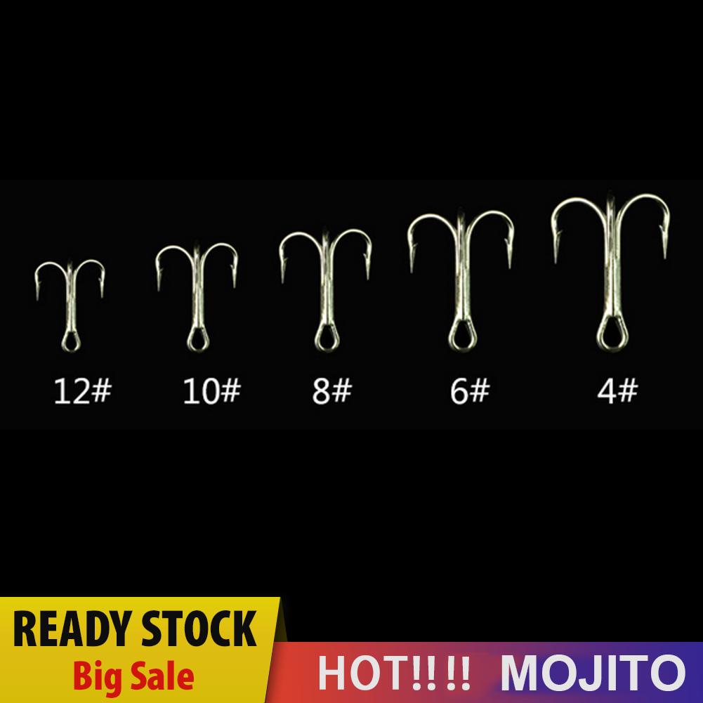 MOJITO 50pcs Barbed Crank Sharp Fishing Hooks Tackles with 3 Anchors