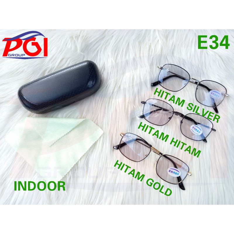 E ( E00034 )TANPA LAP KACAMATA PHOTOCROMIC KOREA OVAL PERSEGI PANJANG TERBARU KEKINIAN + FREE GIFT / HARGA GROSIR