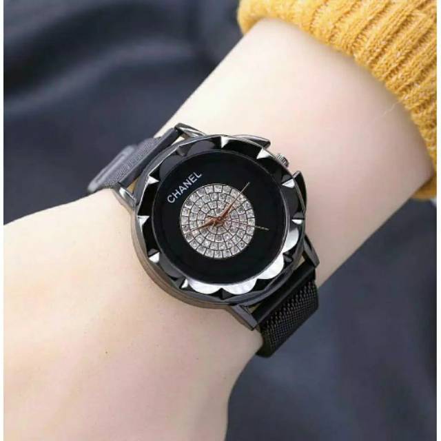 NEW JAM TANGAN WANITA CHANEL RANTAI PASIR MAGNET SUPER // CH006 
FREE BATERAI CADANGAN