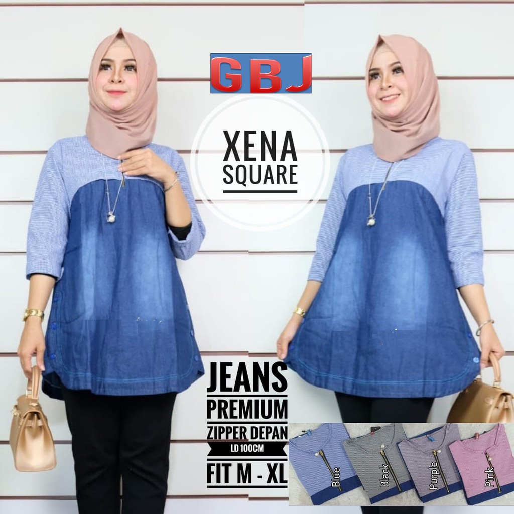 XENA SQUARE BLOUSE / DUTA JEANS MIX KATUN GBM