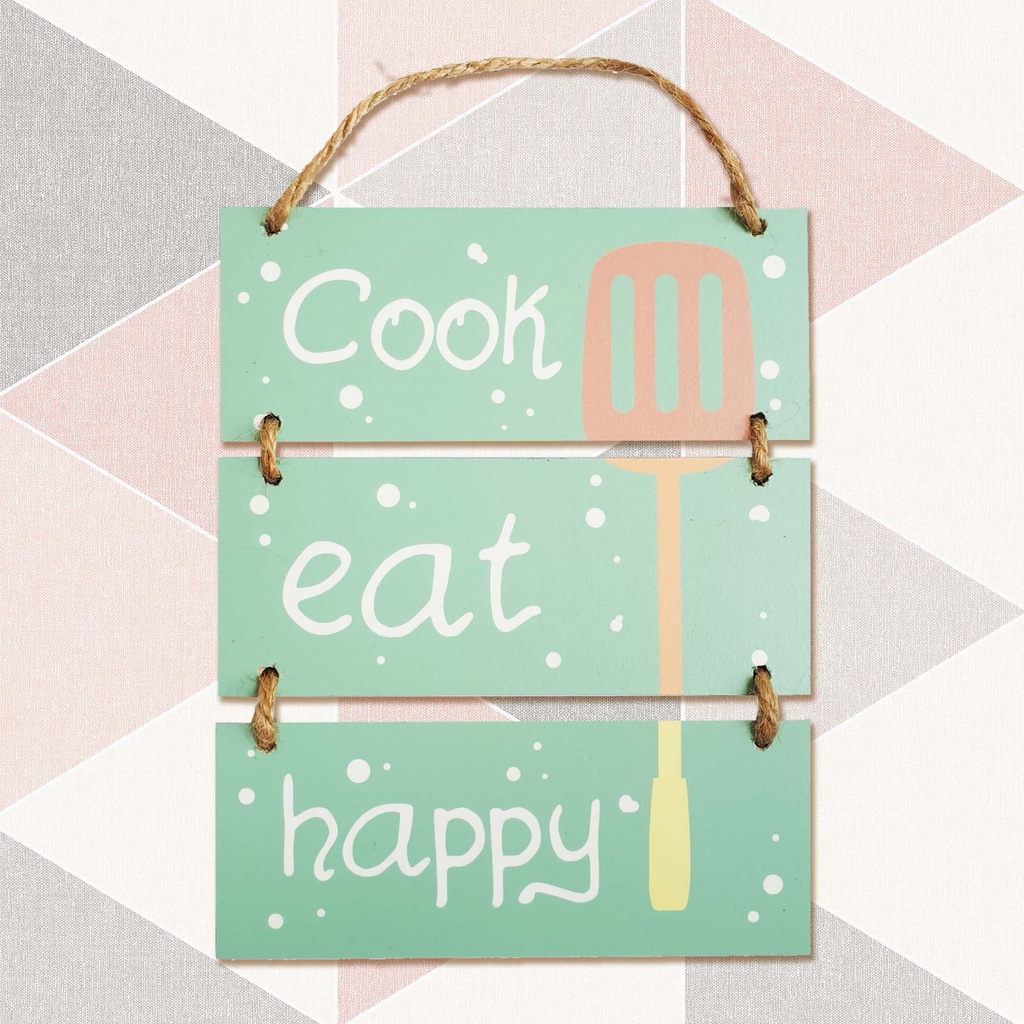 Hiasan Pajangan Dinding - COOK EAT HAPPY - Wall Sign Decor