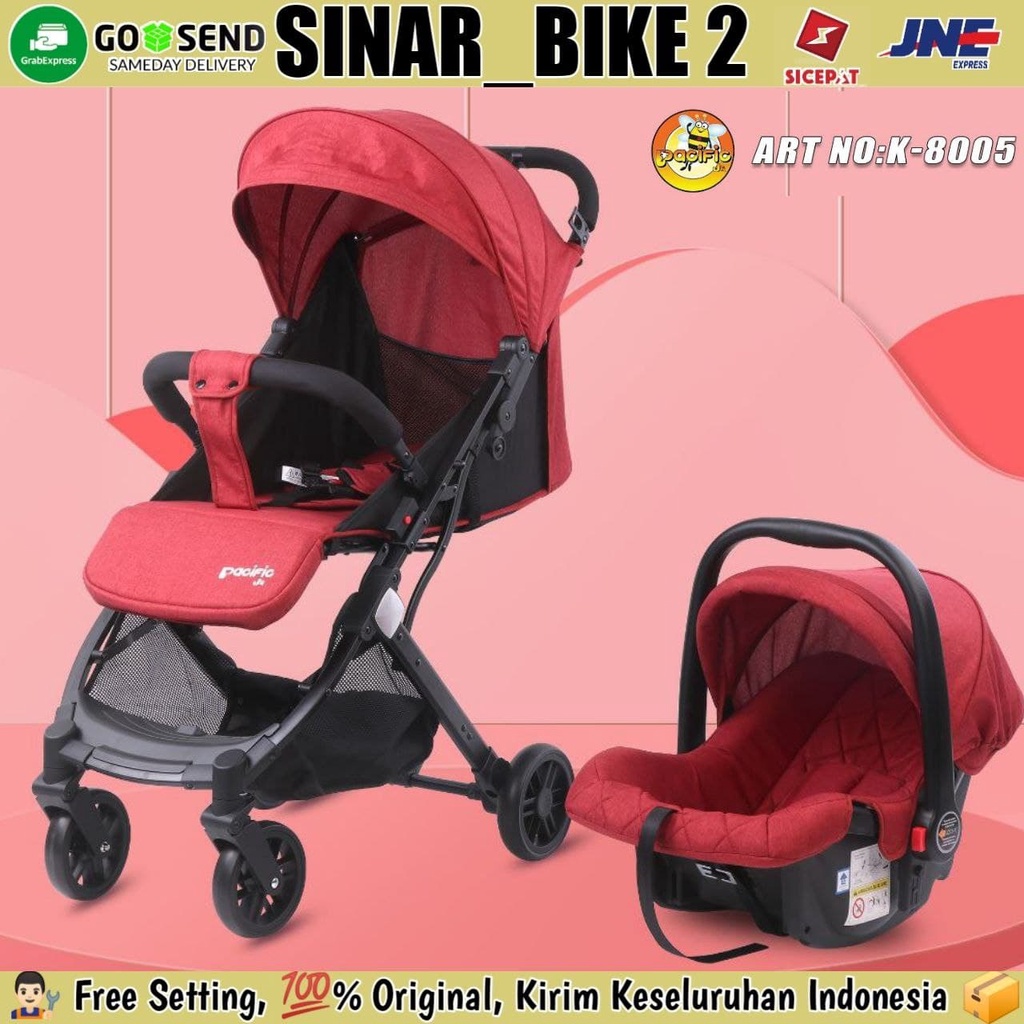 Baby Stroller &amp; Baby Carrier Pacific K-8005 3 Posisi Duduk Rebah &amp; Tidur